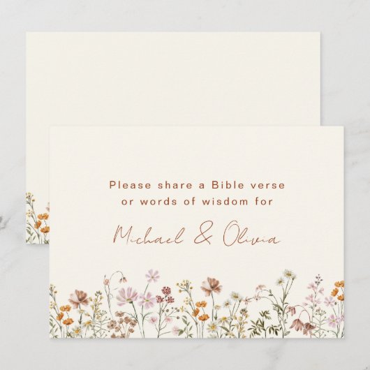 Terracotta Wilde Bloem Bijbelvers Bedankkaart (Voorkant / Achterkant)