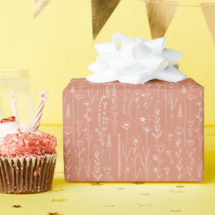 Terracotta Wilde Bloem Bloemstuk Baby Shower Cadea Cadeaupapier