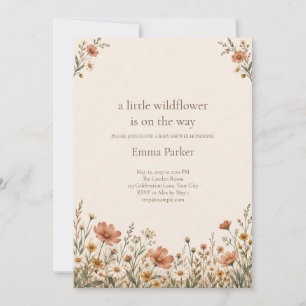Terracotta Wilde Bloem Boho Baby Shower Kaart