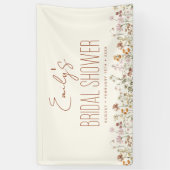Terracotta Wilde Bloem Boho Bruidsdiner Spandoek (Verticaal)