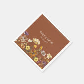 Terracotta Wilde Bloem Boho Bruiloft Servetten (Hoek)