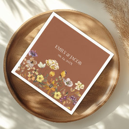 Terracotta Wilde Bloem Boho Bruiloft Servetten
