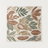 Terracotta Wilde Bloem Boho Rustieke Eclectische M Wandkleed (Voorkant (horizontaal))