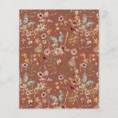 Terracotta Wilde Bloem Briefkaart (Achterkant)