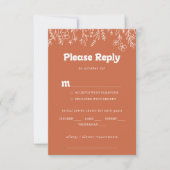 Terracotta Wilde Bloem Bruiloft Menu Keuze RSVP (Voorkant)