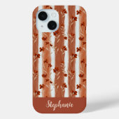 Terracotta Wilde Bloem Monogram Boho  Case-Mate iPhone Case (Achterkant)