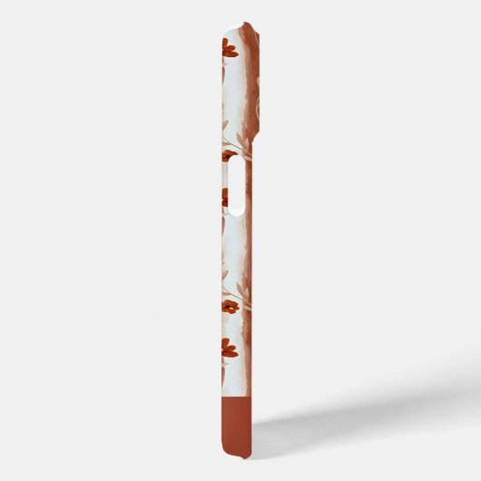Terracotta Wilde Bloem Monogram Boho  Case-Mate iPhone Case (Achterkant / Rechts)