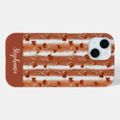 Terracotta Wilde Bloem Monogram Boho  Case-Mate iPhone Case (Achterkant (horizontaal))