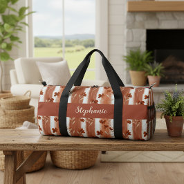 Terracotta Wilde Bloem Monogram Boho Plunjezak