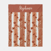 Terracotta Wilde Bloem Monogram Fleece Deken (Voorkant)