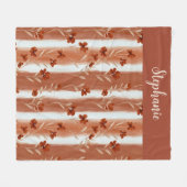 Terracotta Wilde Bloem Monogram Fleece Deken (Voorkant (Horizontaal))