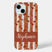 Terracotta Wilde Bloem Monogram Naam Boho  Case-Mate iPhone Case (Achterkant)