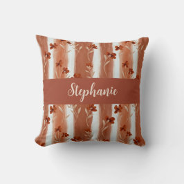Terracotta Wilde Bloem Monogram Naam Boho Kussen