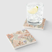 Terracotta Wilde Bloem Rustieke Boho Drink Accesso Stenen Onderzetter (Zijkant)