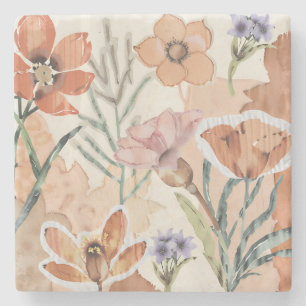 Terracotta Wilde Bloem Rustieke Boho Drink Accesso Stenen Onderzetter