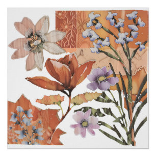 Terracotta Wilde Bloem Rustieke Boho Muurkunst Perfect Poster