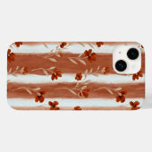 Terracotta Wilde Bloem Streep Case-Mate iPhone Case (Achterkant (horizontaal))