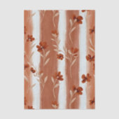 Terracotta Wilde Bloem Streep Tissuepapier (Voorkant)