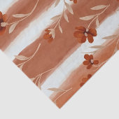 Terracotta Wilde Bloem Streep Tissuepapier (Detail)