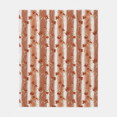 Terracotta-wilde-bloem-verticale-streep-boho-patro Fleece Deken (Voorkant)