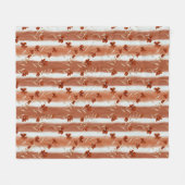 Terracotta-wilde-bloem-verticale-streep-boho-patro Fleece Deken (Voorkant (Horizontaal))