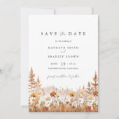 Terracotta Wilde Bloemen Berg Bruiloft Save The Date (Voorkant)