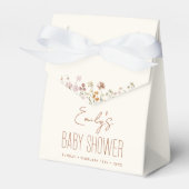 Terracotta Wilde Bloemen Boho Baby Shower In Bloei Bedankdoosjes (Voorkant Zijde)