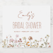 Terracotta Wilde Bloemen Boho Bruidsmeisjesfeest I Sparkling Wijnetiket (Enkel label)