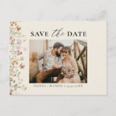 Terracotta Wilde Bloemen Kleurrijke Bruiloft Aankondigingskaart (Voorkant)