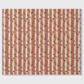 Terracotta wilde bloemenstreep cadeaupapier (Vlak)