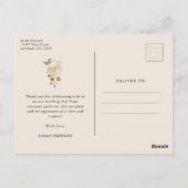 Terracotta Wildebloem Bedankt Briefkaart (Achterkant)