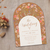 Terracotta Wildflower Arch Fall Wedding Kaart