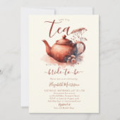 Terracotta Wildflower Art Pot Bruidsthee Douche Kaart (Voorkant)