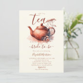 Terracotta Wildflower Art Pot Bruidsthee Douche Kaart (Staand voorkant)