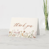 Terracotta Wildflower Baby shower Bedankkaart (Voorkant)