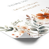 Terracotta Wildflower Baby shower Boeken en gesche Poster (Hoek)