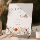 Terracotta Wildflower Baby shower Boeken en gesche Poster