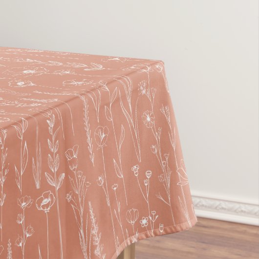 Terracotta Wildflower Baby Shower Tablecloth Tafelkleed (Voorbeeld)