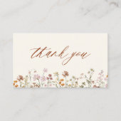 Terracotta Wildflower Baby shower Visitekaartje (Voorkant)