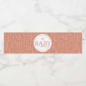 Terracotta Wildflower Baby Shower Waterfles Etiket (Enkel label)