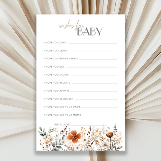 Terracotta Wildflower Baby shower wensen voor Baby (Creator heeft geüpload)