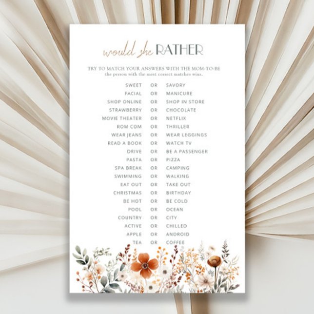 Terracotta Wildflower Baby shower zou ze liever (Creator heeft geüpload)