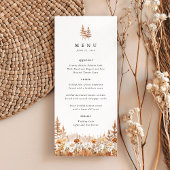 Terracotta Wildflower Berg Bruiloftsreceptie Menu