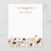 Terracotta Wildflower Bericht Kaart (Voorkant)