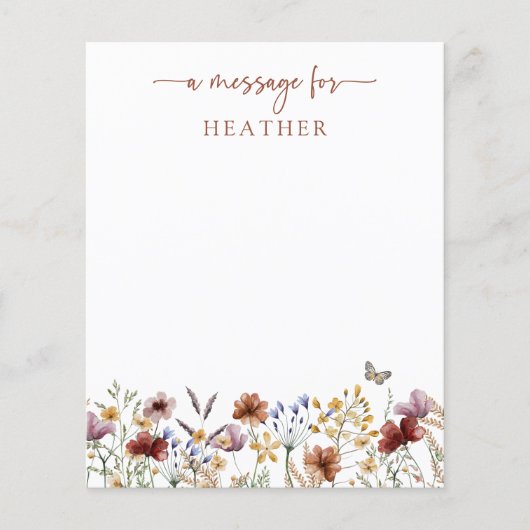 Terracotta Wildflower Bericht Kaart (Voorkant)