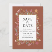 Terracotta Wildflower Bewaar de datumkaarten Kaart (Voorkant)