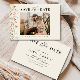 Terracotta Wildflower Bloemen Kleurrijke bruiloft Save The Date