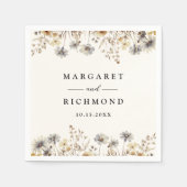 Terracotta Wildflower Bloemen Trouwpapier Servet (Voorkant)