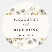 Terracotta Wildflower Bloemenbruiloft Ronde Sticker (Voorkant)
