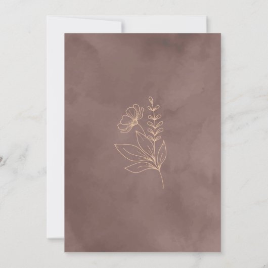 Terracotta Wildflower Blossom Bruiloft Details Kaa Kaart (Achterkant)